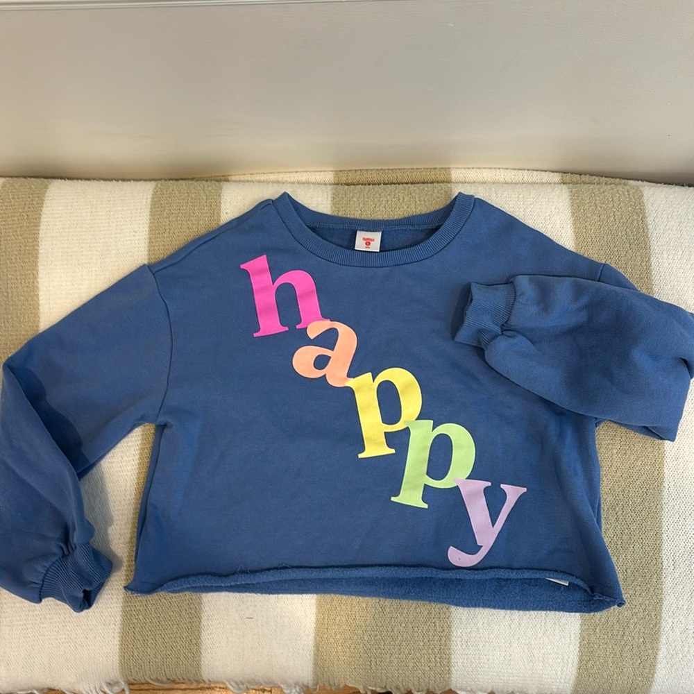 Cropped “happy” sweatshirt